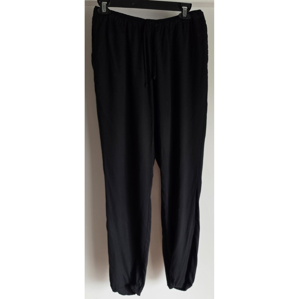 Uniqlo Women M Black Pants Straight Leg Trousers Slacks Casual